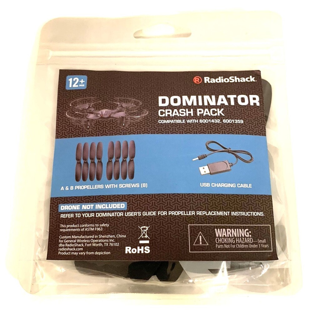 12 Pack RadioShack Dominator Propellers Crash Pack For 6001432.6001359 USB Cable